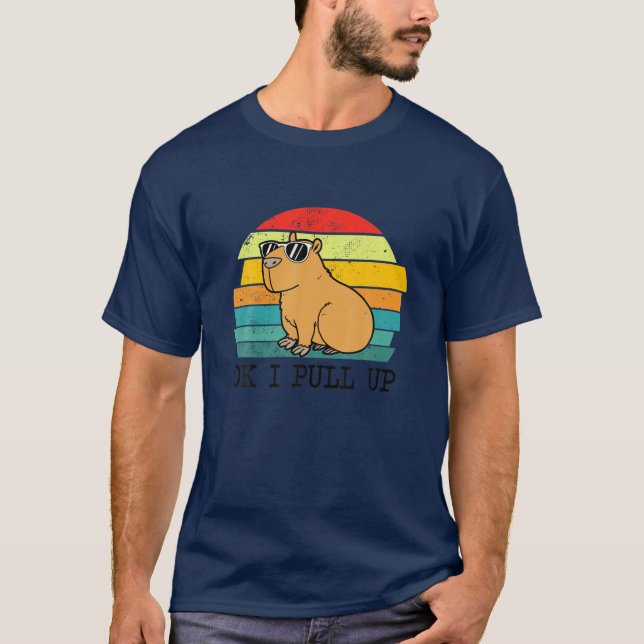 Retro Rodent Funny Capybara Dont Be Worry Be Capy T-Shirt (Vorderseite)