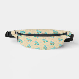 Retro Roller Skate Aquamarin und Tan Gemustert Bauchtasche