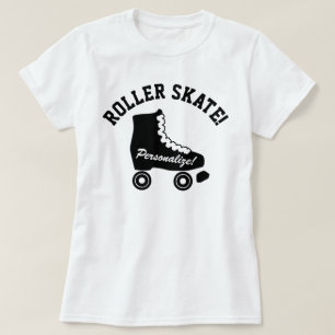 Retro-Roller-Skate, grau, schwarz und weiß T-Shirt