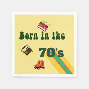 Retro Roller Skate Tapes 50. Geburtstag 70er Serviette
