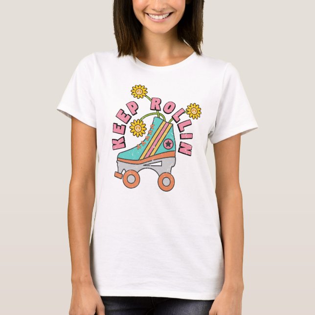 Retro-Roller-Skate - Vintage 70er-80er T-Shirt (Vorderseite)