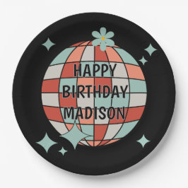 Retro Roller Skaten Birthday Paper Napkin Pappteller