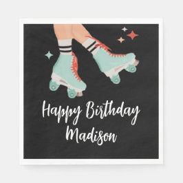 Retro Roller Skaten Birthday Paper Napkin Serviette