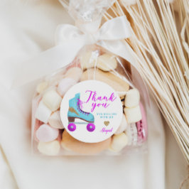 Retro Roller Skaten Birthday Party Gefallen Runder Aufkleber