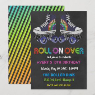 Retro-Roller-Skaten-Party Einladung