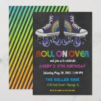 Retro-Roller-Skaten-Party Einladung
