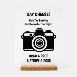 Retro Roller Skating Selfie Birthday Acrylic Sign Acrylschild