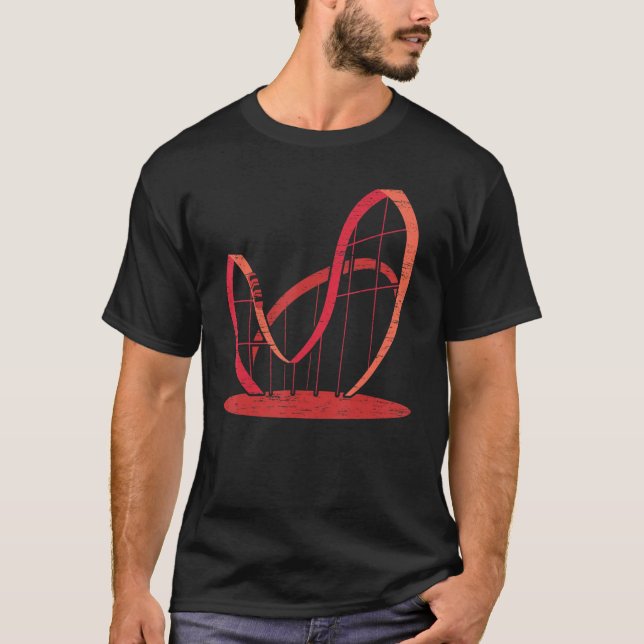 Retro Roller Untersetzer Rollercoaster Amusliment  T-Shirt (Vorderseite)