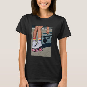 Retro Rollerskates Funny 80's Roller Disco Skaten T-Shirt