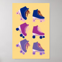 Retro Rollerskates Lila rosa