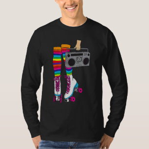 Retro Rollerskates Roller Disco Skaten Girl T-Shirt