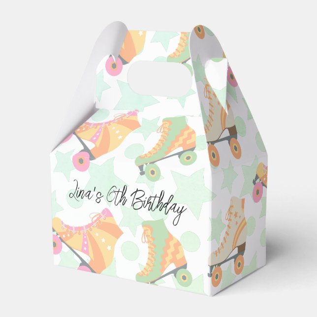 Retro Rollerskating Geburtstags-Skate Sternenmuste Geschenkschachtel (Vorderseite)