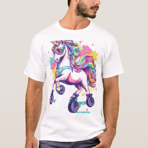 Retro-Rollschuh-Einhorn (1) T-Shirt
