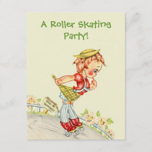 Retro-Rollschuh-Einladung zum Skater-Party Einladung