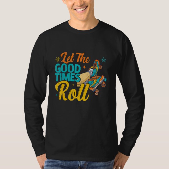 Retro-Rollschuhe 80er Derby Rollschuhlaufen für T T-Shirt (Vorderseite)