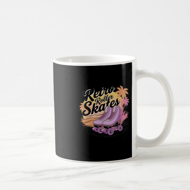 Retro-Rollschuhe - 80er Vibes Aufkleber8  Kaffeetasse (Rechts)