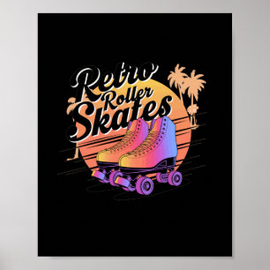 Retro-Rollschuhe - 80er-Vibes-Aufkleber Poster
