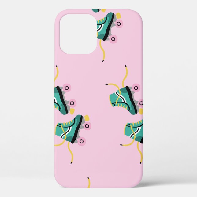 Retro-Rollschuhe: rosa Muster. Case-Mate iPhone Hülle (Rückseite)