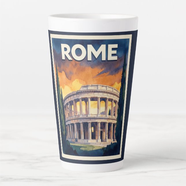 Retro-Rom-Reiseposter Milchtasse (Vorderseite)