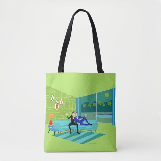 Retro Romantic Gay Couple Toop Bag Tasche (Vorderseite)