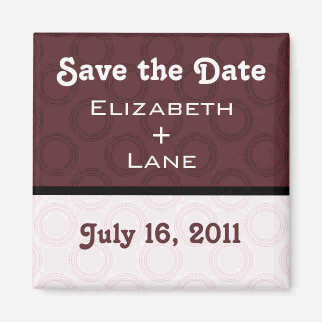 Retro Romantic Save the Date Magnet (Vorne)