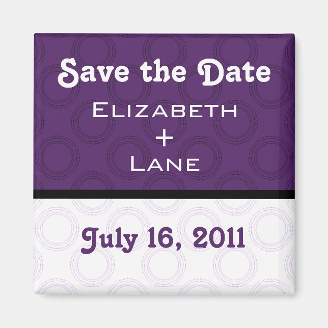 Retro Romantic Save the Date Magnet (Vorne)