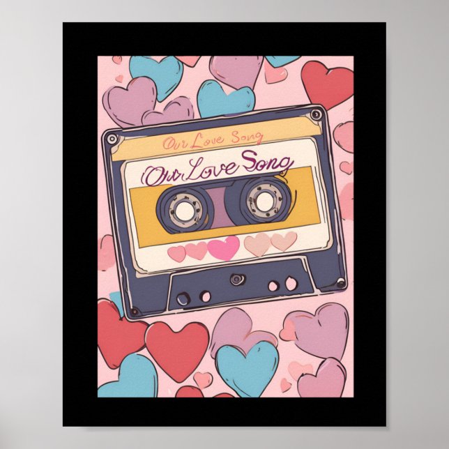 Retro-Romantik-Aufkleber  Poster (Vorne)