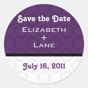 Retro Romantische Save the Date Stickers