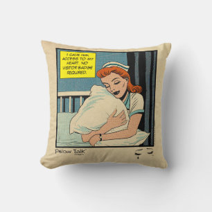 Retro-Romanze-Comic: Kissenbezug "Pillow Talk" Kissen