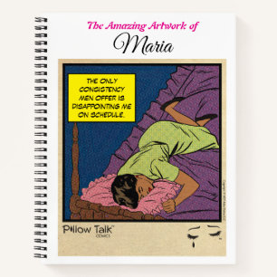 Retro-Romanze-Comic-Skizzenbuch: Bettgeflüster Notizbuch