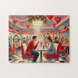 Retro-Romanze im Valentine Diner der 1950er Jahre