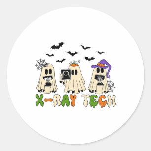 Retro Röntgen Tech Halloween Ghost Radiology Ghost Runder Aufkleber