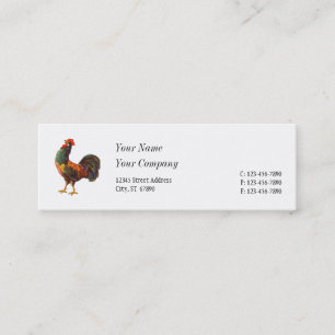 Retro Rooster Individuelle Visitenkarten Mini Visitenkarte