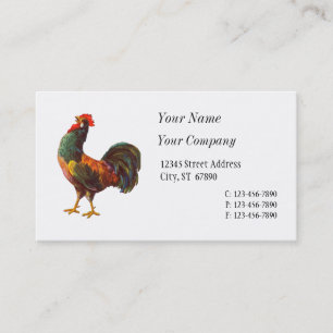 Retro Rooster Individuelle Visitenkarten Visitenkarte