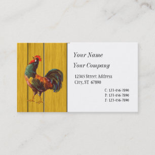 Retro Rooster Individuelle Visitenkarten Visitenkarte