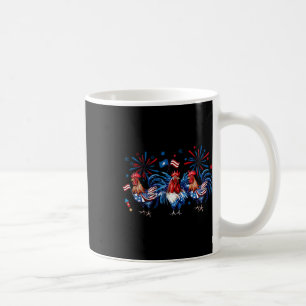 Retro Rooster Patriotic USA Hühner Farm Tier 4 Kaffeetasse