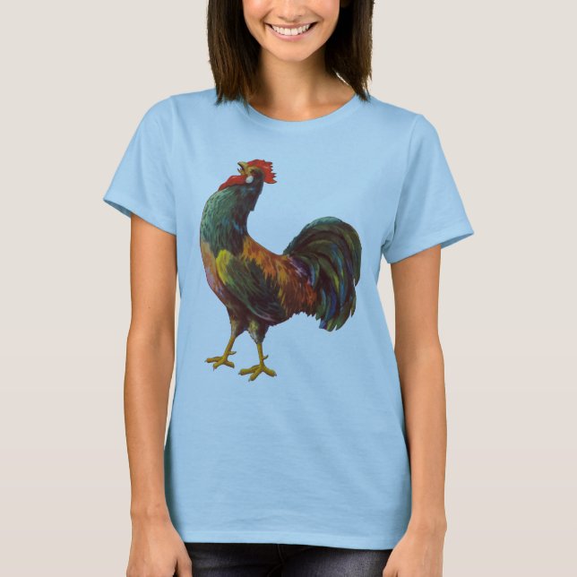 Retro Rooster Vintag Kitchenette Kunst T-Shirt (Vorderseite)