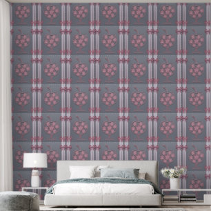Retro-Rosa-Apfel-Geometrie-Streifen Tapete