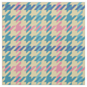 Retro-rosa aquamarines Hahnentrittmuster kariertes Stoff