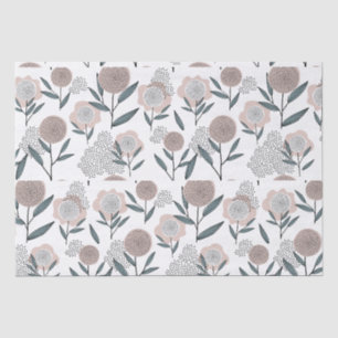 Retro-Rosa-Blume und Abstraktes Schwarz-Punkte-Mus Seidenpapier