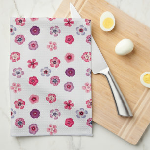 Retro-Rosa-Blumen-Küchenhandtuch Geschirrtuch