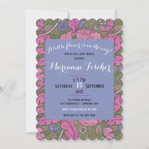 Retro-Rosa-Blumen-William-Morris-Mädchen-Baby-Part