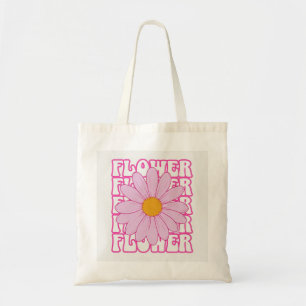 Retro-Rosa-Blumengrafikdesign Tragetasche