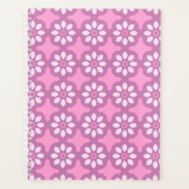Retro-Rosa-Blüten-Muster Planer