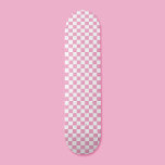 Retro rosa Checkered Pattern Checkerboard der 90er Skateboard<br><div class="desc">Türkisfarbene Schachbrettmuster Retro-Skateboard der 90er Jahre</div>