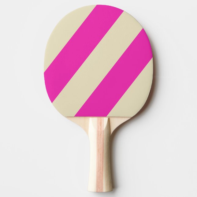 Retro Rosa Drei fette Streifen Tischtennis Schläger (Vorderseite)