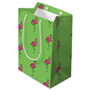 Retro rosa Flamingo-Geschenk-Tasche Mittlere Geschenktüte