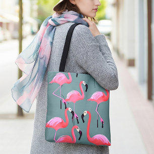 Retro-Rosa Flamingos Tasche