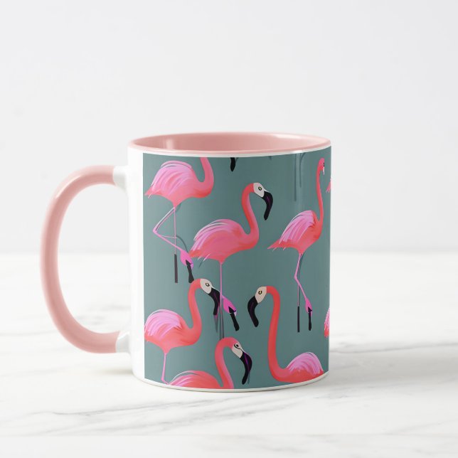 Retro-Rosa Flamingos Tasse (Links)
