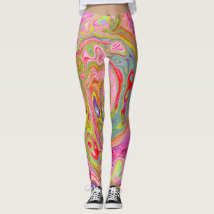 Retro Rosa, Gelb und Magenta Abstrakte Kunst, Dich Leggings